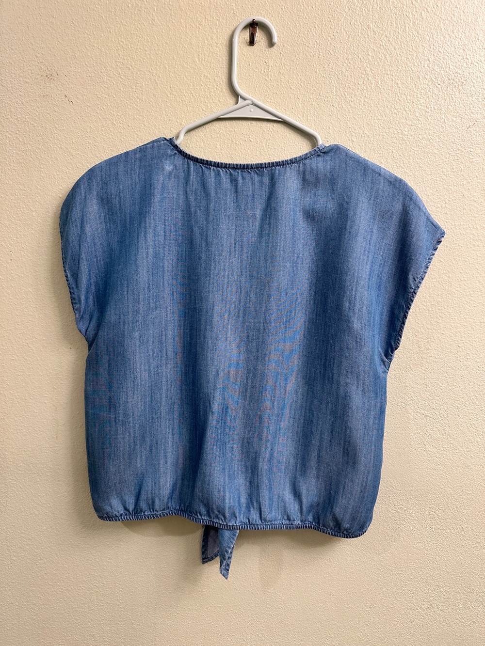 Talbots Button Down Tie Front Cap Sleeve Top Size Petite P - Picture 2 of 10